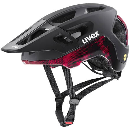 Kask rowerowy UVEX React MIPS black-ruby red matt